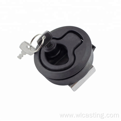 Marine Nylon Plastic Deck Slam Latch Black Pull Round Locked